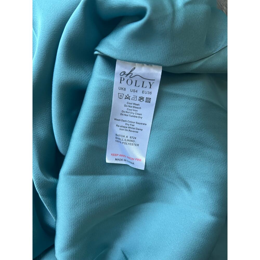 Oh Polly Teal Deep V Cutout Corset Mini Dress Us Size 4 - Picture 10 of 10